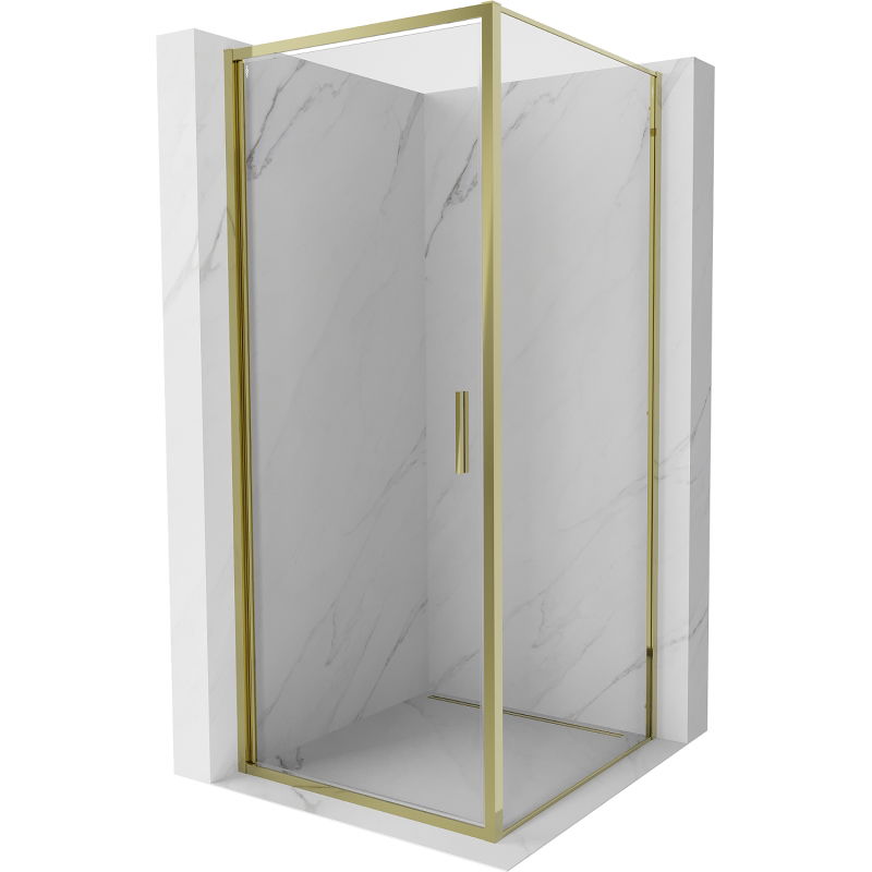 Mexen Exo cabină de duș pliabilă 85 x 85 cm, transparentă, aurie - 817-085-085-50-00
