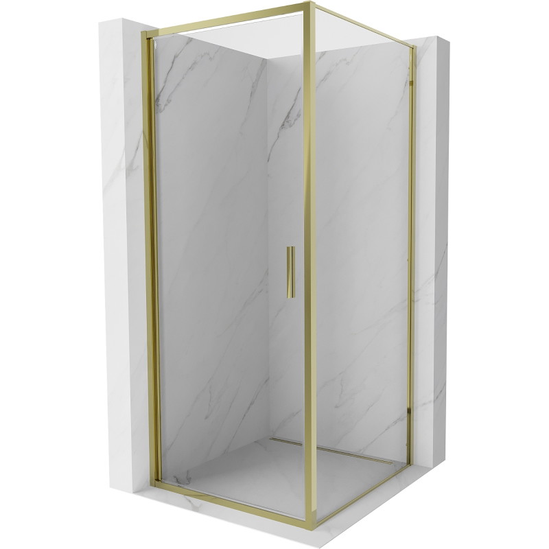 Mexen Exo-B cabina de duș pivotantă 90 x 90 cm, transparentă, aurie - 817-090-090-50-00