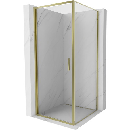 Mexen Exo-B cabina de duș pivotantă 90 x 90 cm, transparentă, aurie - 817-090-090-50-00