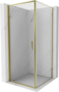Mexen Exo-B 90 x 90 cm-es nyitható zuhanykabin, átlátszó, arany - 817-090-090-50-00