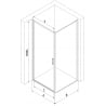 Mexen Exo cabină duș batantă 75 x 95 cm, transparentă, auriu - 817-075-095-50-00