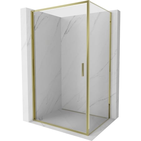Mexen Exo cabină duș batantă 75 x 95 cm, transparentă, auriu - 817-075-095-50-00