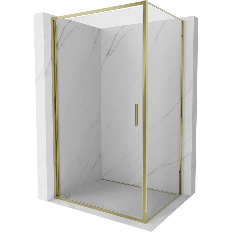 Mexen Exo cabină de duș pivotantă 80 x 100 cm, transparentă, aurie - 817-080-100-50-00
