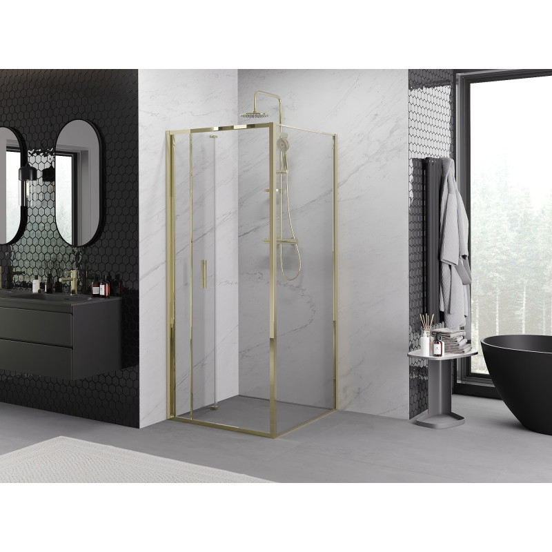 Mexen Exo-F cabină de duș pliabilă 70 x 70 cm, transparentă, aurie - 816-070-070-50-00