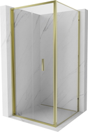 Mexen Exo cabină de duș pliabilă 100 x 100 cm, transparentă, aurie - 816-100-100-50-00
