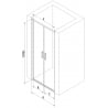 Mexen Exo uși de duș duble pivotante 80 cm, transparent, aurii - 814-080-000-50-00