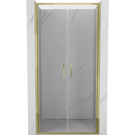 Mexen Exo-B Duo dupla zuhanyajtó 80 cm, áttetsző, arany - 814-080-000-50-00
