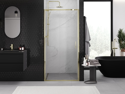 Mexen Exo uși de duș glisante 90 cm, transparente, aurii - 8151-090-000-50-00