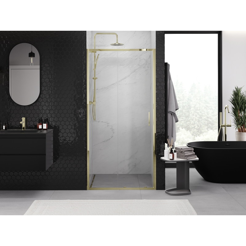 Mexen Exo-S uși de duș glisante 100 cm, transparent, auriu - 8151-100-000-50-00