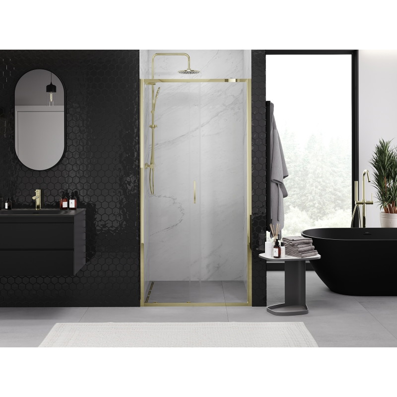 Mexen Exo-S uși de duș glisante 110 cm, transparente, aurii - 8151-110-000-50-00
