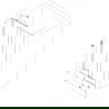 Mexen Exo uși de duș glisante 140 cm, transparente, aurii - 8151-140-000-50-00