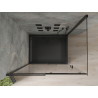 Mexen Omega 100 x 90 cm-es tolóajtós zuhanykabin, átlátszó, fekete + Flat zuhanytálca, fekete - 825-100-090-70-00-4070B