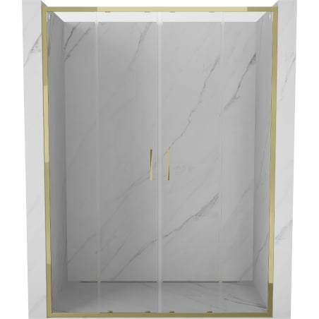 Mexen Exo uși de duș duble culisante 130 cm, transparent, auriu - 8152-130-000-50-00