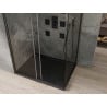 Mexen Omega cabină de duș extensibilă 100 x 90 cm, transparent, Neagră + cadă de duș Flat, Neagră - 825-100-090-70-00-4070B