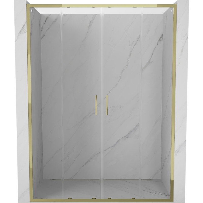 Mexen Exo-S Duo uși de duș duble glisante 140 cm, transparente, aurii - 8152-140-000-50-00