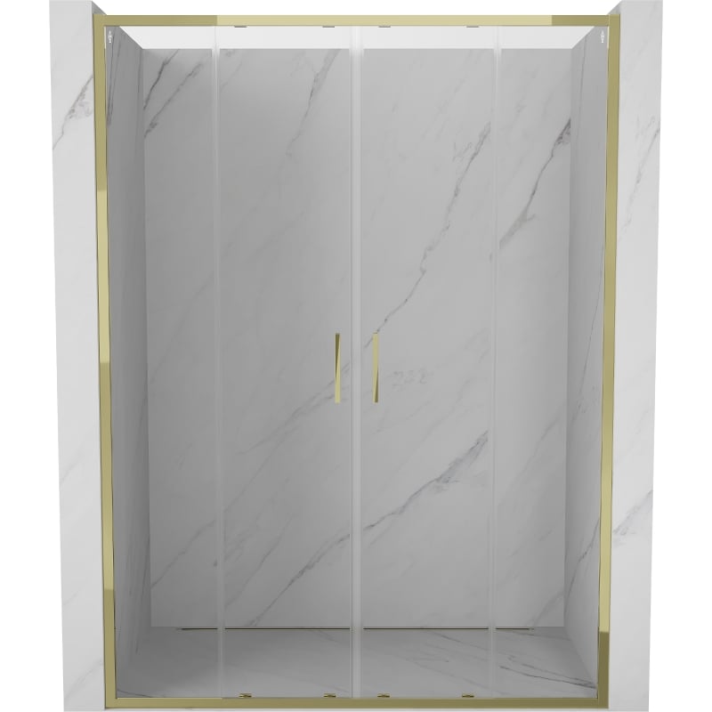 Mexen Exo uși de duș duble glisante 140 cm, transparente, aurii - 8152-140-000-50-00