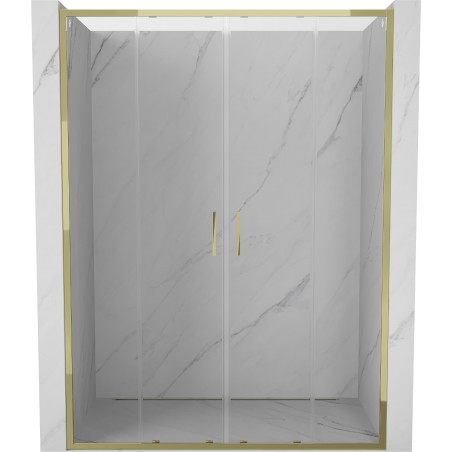 Mexen Exo-S Duo uși de duș duble glisante 140 cm, transparente, aurii - 8152-140-000-50-00