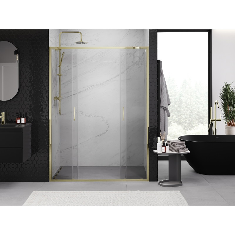 Mexen Exo-S Duo uși de duș duble glisante 150 cm, transparente, aurii - 8152-150-000-50-00