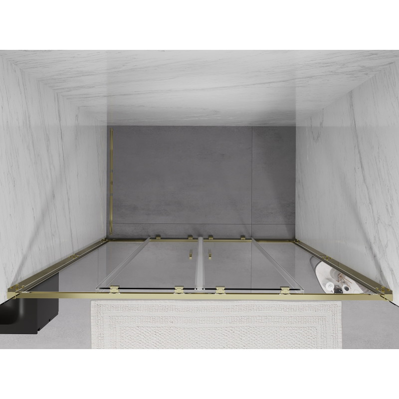 Mexen Exo-S Duo uși de duș duble glisante 150 cm, transparente, aurii - 8152-150-000-50-00