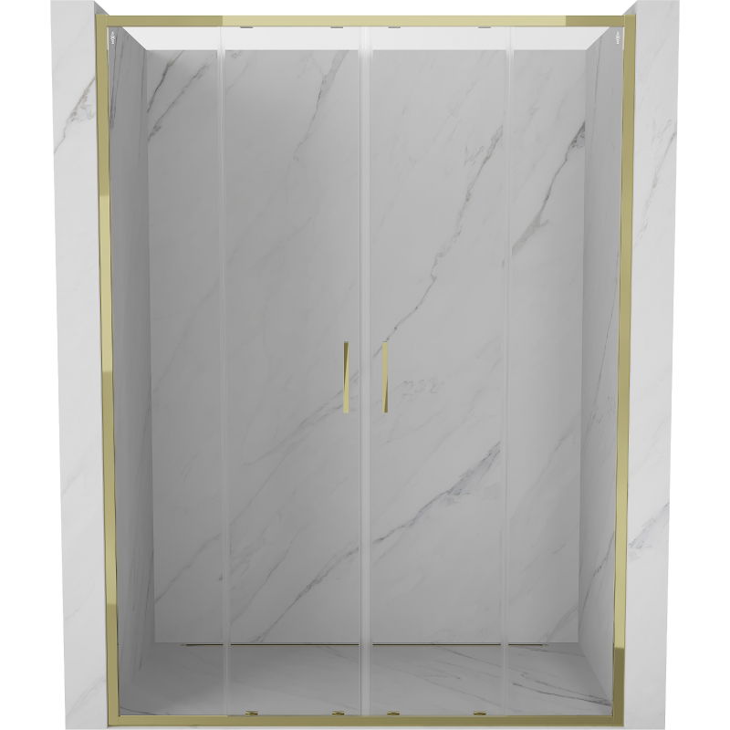 Mexen Exo uși de duș duble glisante 160 cm, transparent, auriu - 8152-160-000-50-00