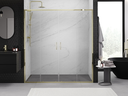 Mexen Exo uși de duș duble glisante 170 cm, transparente, aurii - 8152-170-000-50-00