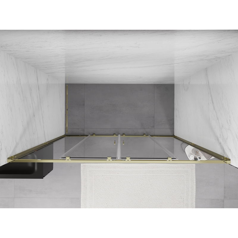 Mexen Exo uși de duș duble, glisante, 170 cm, transparent, aurii - 8152-170-000-50-00