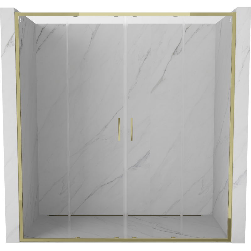 Mexen Exo uși de duș duble glisante 190 cm, transparent, aurii - 8152-190-000-50-00
