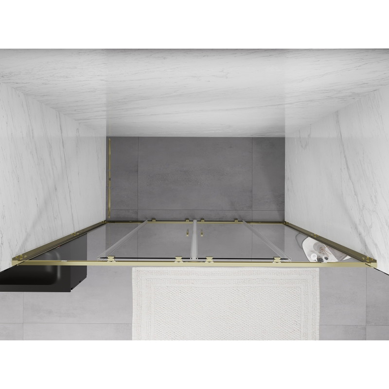 Mexen Exo-S Duo uși de duș duble glisante 190 cm, transparent, aurii - 8152-190-000-50-00