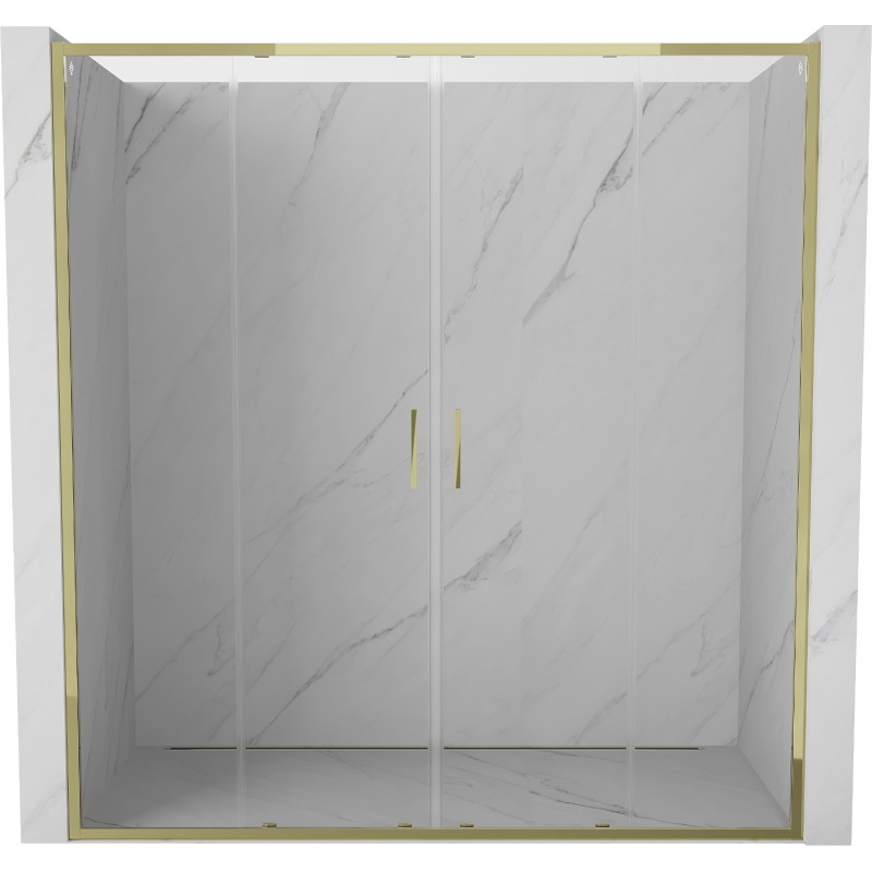 Mexen Exo-S Duo uşi de duș duble glisante 200 cm, transparente, aurii - 8152-200-000-50-00