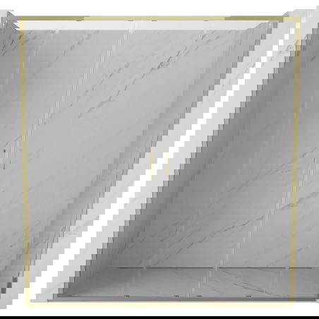 Mexen Exo uși de duș duble glisante 200 cm, transparente, aurii - 8152-200-000-50-00