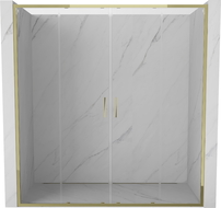 Mexen Exo uși de duș duble glisante 200 cm, transparent, aurii - 8152-200-000-50-00
