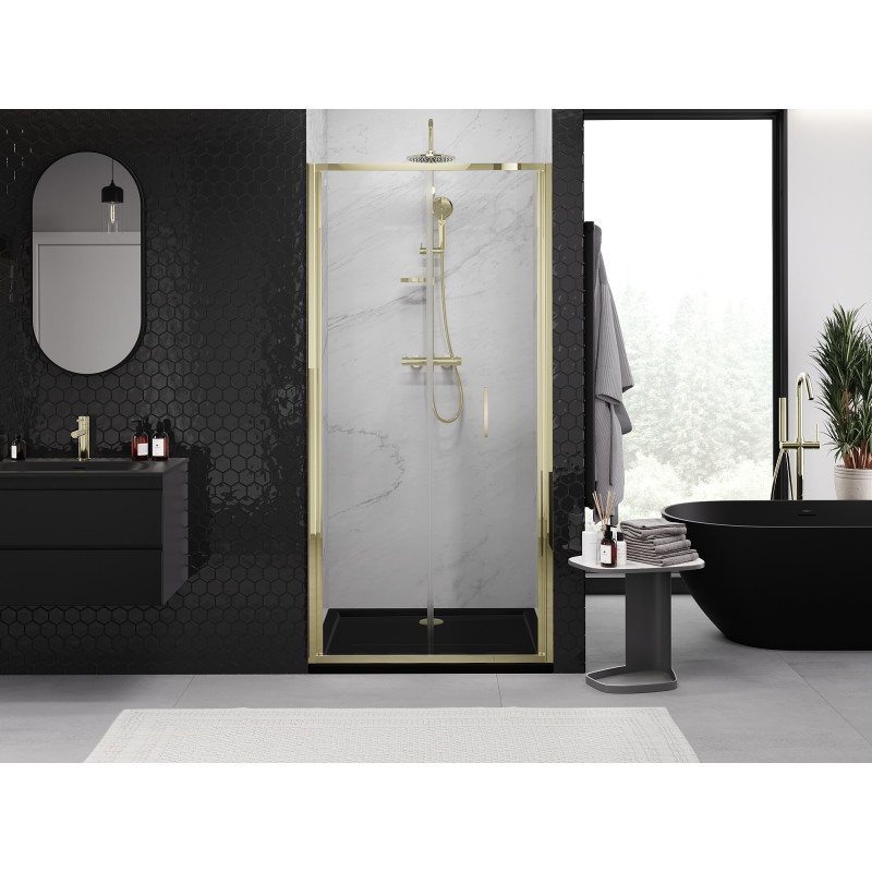 Mexen Exo-F uși de duș pliante 65 cm, transparent, aurii - 816-065-000-50-00
