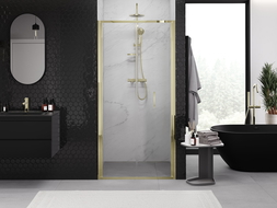 Mexen Exo uși de duș pliante 70 cm, transparent, aurii - 816-070-000-50-00
