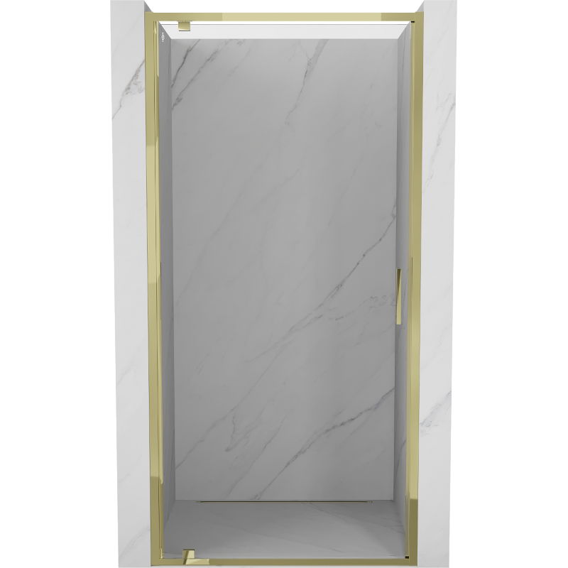 Mexen Exo uși de duș batante 85 cm, transparent, auriu - 8181-085-000-50-00