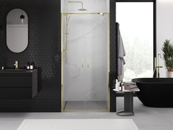 Mexen Exo-BR Duo kétszárnyú zuhanyajtó 70 cm, átlátszó, arany - 8182-070-000-50-00