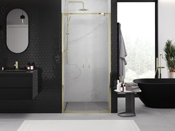 Mexen Exo uși de duș duble 80 cm, transparente, aurii - 8182-080-000-50-00