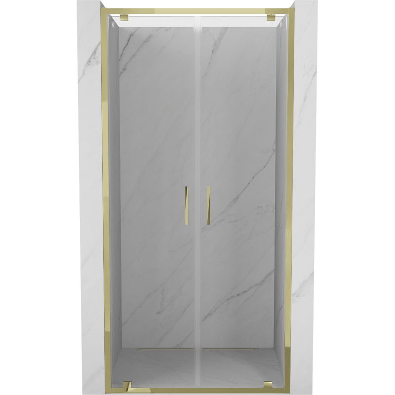 Mexen Exo uși de duș duble 80 cm, transparente, aurii - 8182-080-000-50-00
