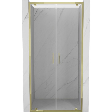 Mexen Exo-BR Duo uși de duș duble batante 90 cm, transparente, aurii - 8182-090-000-50-00