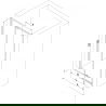 Mexen Exo ușă de duș pivotantă 90 cm, transparentă, aurie - 819-090-000-50-00