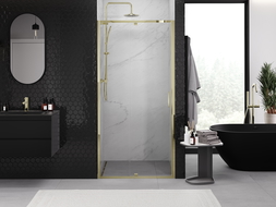 Mexen Exo ușă de duș pivotantă 90 cm, transparentă, aurie - 819-090-000-50-00