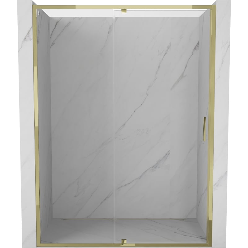 Mexen Exo uși de duș batante de 130 cm, transparente, aurii - 819-130-000-50-00