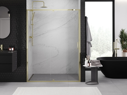 Mexen Exo ușă de duș pivotantă 135 cm, transparentă, aurie - 819-135-000-50-00