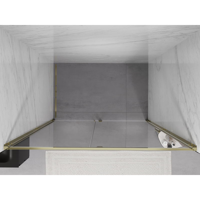 Mexen Exo nyíló zuhanyajtó 135 cm, átlátszó, arany - 819-135-000-50-00