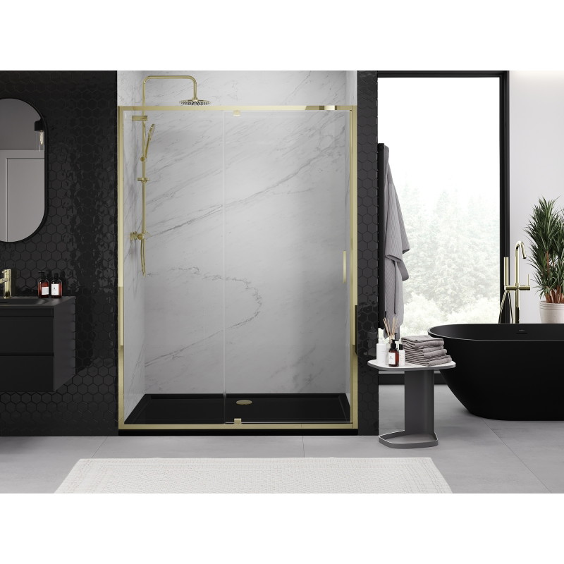 Mexen Exo-R ușă de duș batantă 145 cm, transparentă, aurie - 819-145-000-50-00