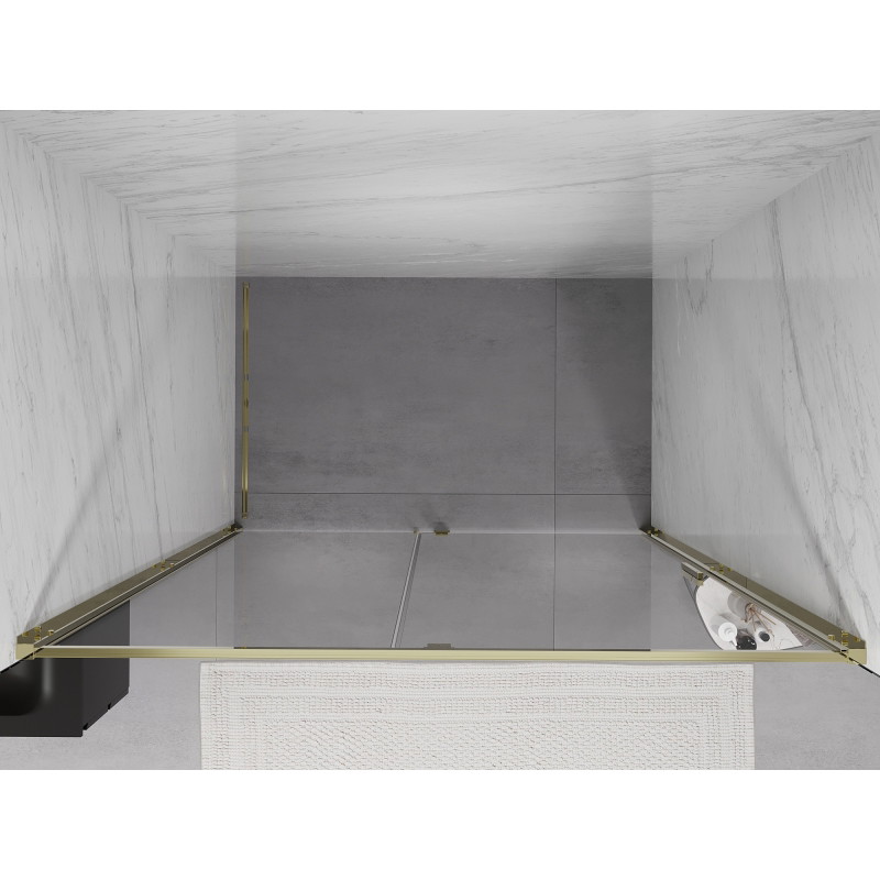 Mexen Exo-R ușă de duș batantă 145 cm, transparentă, aurie - 819-145-000-50-00