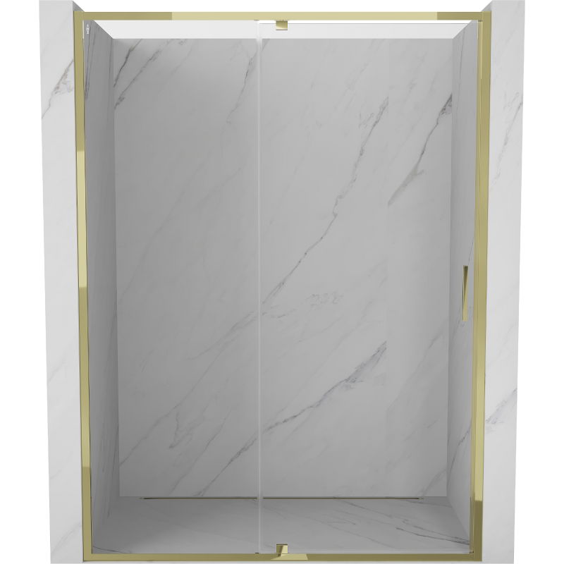 Mexen Exo uși de duș batante 155 cm, transparent, aurii - 819-155-000-50-00
