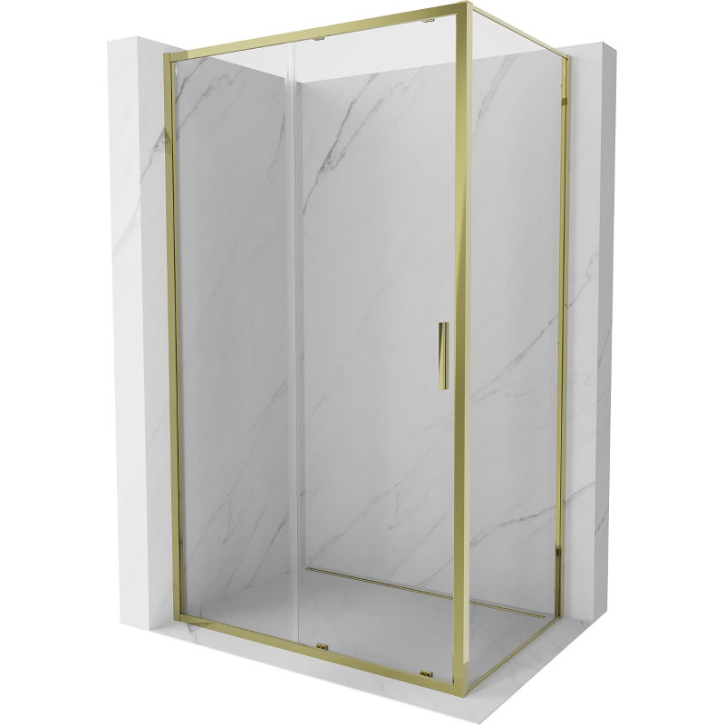 Mexen Exo cabină de duș glisantă 155 x 85 cm, transparentă, auriu - 8151-155-085-50-00