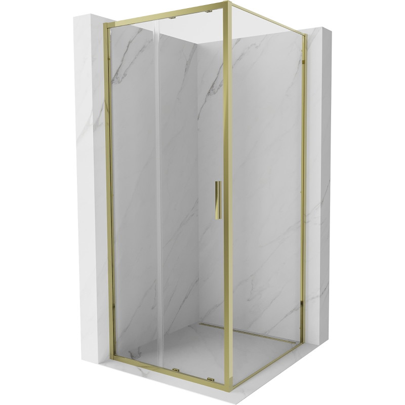 Mexen Exo-S cabina de duș glisantă 90 x 90 cm, transparentă, aurie - 8151-090-090-50-00