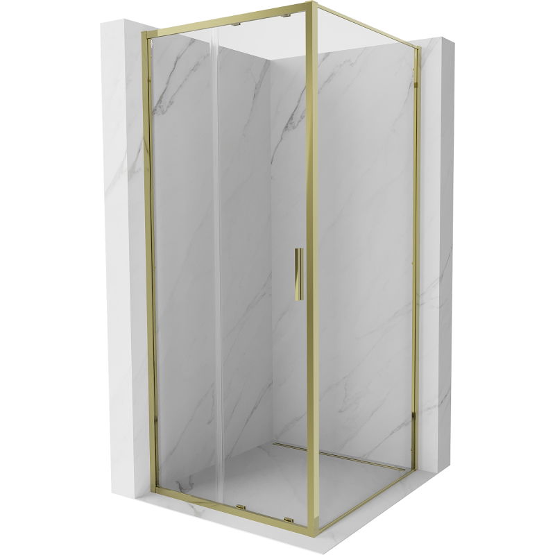 Cabină de duș glisantă Mexen Exo 100 x 100 cm, transparentă, aurie - 8151-100-100-50-00