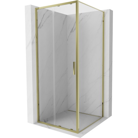 Mexen Exo-S cabina de duș glisantă 100 x 100 cm, transparentă, aurie - 8151-100-100-50-00